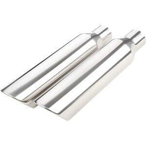 LCGP 2 Pcs 2.5" Inlet Exhaust Tips, 2.5" Inlet x 4.5" Outlet x 17" Weld On